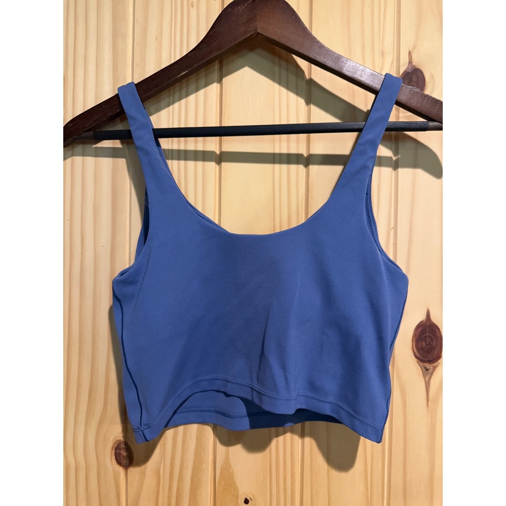OFFLINE by Aerie Real Me Longline Sports Bra Blue V-Neck Crop Top Medium - Picture 2 of 6